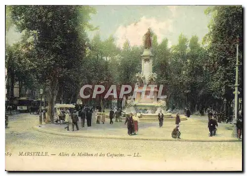 Cartes postales Marseille Allees de Meilban et des Capucind