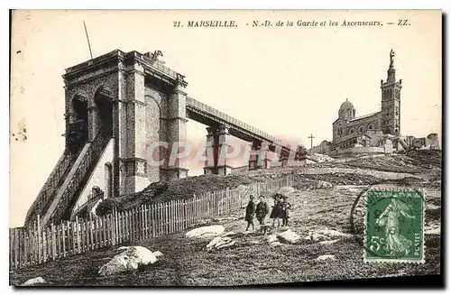 Ansichtskarte AK Marseille N D de la Garde et les Ascenseurs