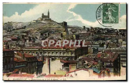 Cartes postales Marseille Panorama vu a vol d'oiseau