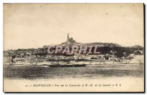 Cartes postales Marseille Vue sur la Corniche et N D de la Garde