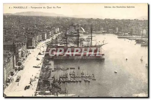 Ansichtskarte AK Marseille Perspective du Quai du Port Bateaux