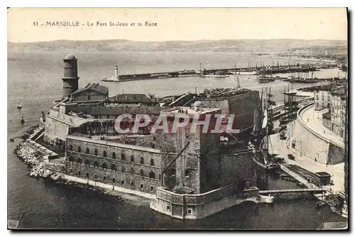 Cartes postales Marseille Le Fort St Jean et la Rade