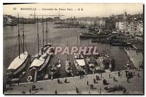 Ansichtskarte AK Marseille Ensemble du Vieux Port