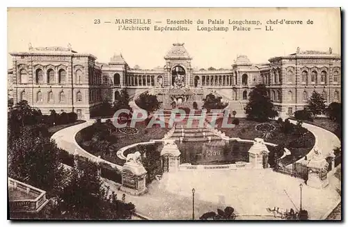 Cartes postales Marseille Ensemble du Palais Longchamp chef d'oeuvre de l'Architecte Esperandieu