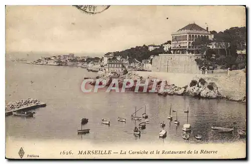 Cartes postales Marseille La Corniche et la Restaurant de la Reserve