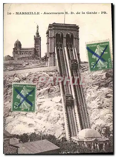 Cartes postales Marseille Ascenseurs N. D. de la Garde