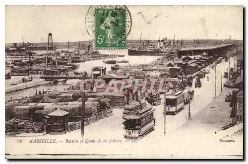 Cartes postales Marseille Bassins et Quais de la Joliette Tramway