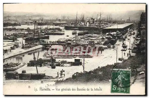 Cartes postales Marseille Vue generale des Bassins de la Joliette