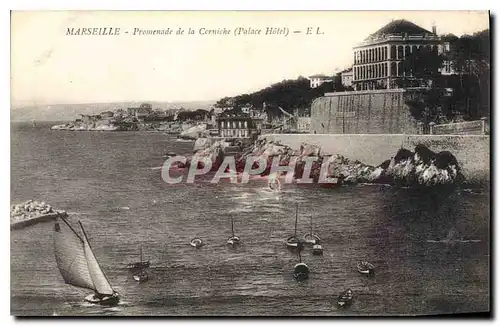 Ansichtskarte AK Marseille Promenade de la Corniche (Palace Hotel) Tramway