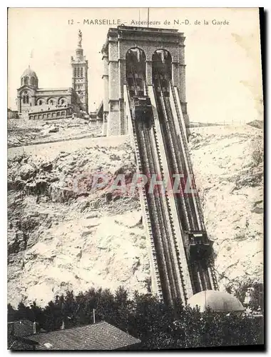 Cartes postales Marseille Ascenseurs de N. D. de la Garde