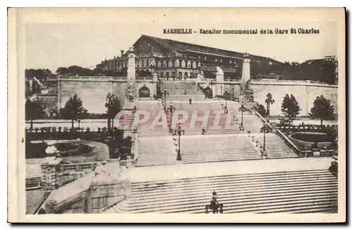 Cartes postales Marseille Escalier monumental de la Gare St Charles