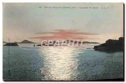 Cartes postales Marseille Iles du Frioul et Chateau d'If Coucher de Soleil