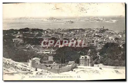 Cartes postales Marseille Vue panoramique et les Iles