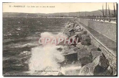 Ansichtskarte AK Marseille La Jetee par un jour de mistral