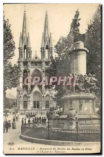 Ansichtskarte AK Marseille Monument des Mobiles des Bouches du Rhone et l'Eglise des Reformes