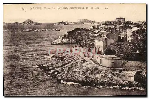 Ansichtskarte AK Marseille La Corniche Malmousque et les Iles