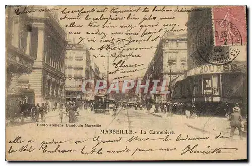 Cartes postales Marseille La Cannebiere Tramway