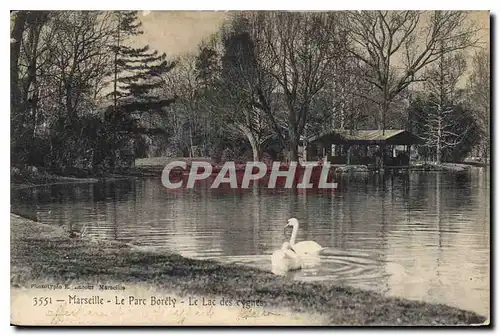 Ansichtskarte AK Marseille Le Parc Borely Le Lac des cygnes