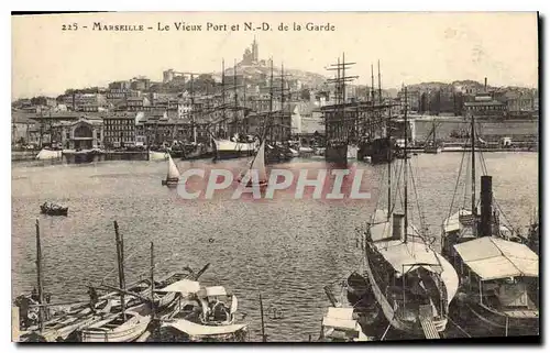 Ansichtskarte AK Marseille Le Vieux Port et N. D. de la Garde Bateaux