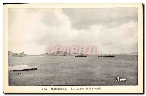 Cartes postales Marseille Les Iles vues de la Corniche