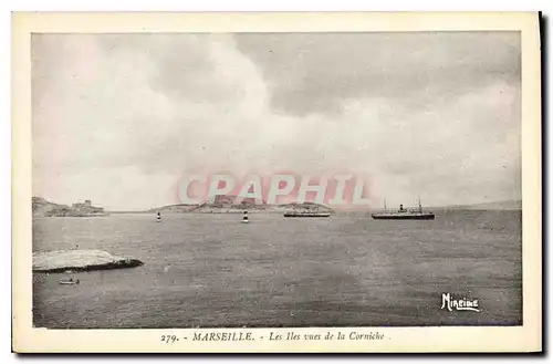 Cartes postales Marseille Les Iles vues de la Corniche