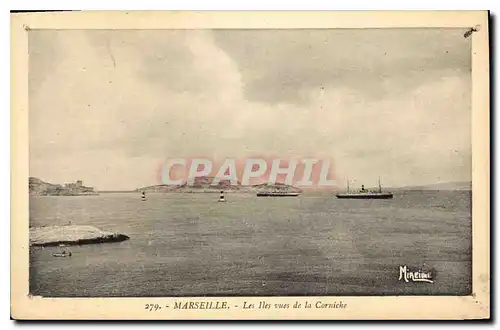 Cartes postales Marseille Les Iles vues de la Corniche