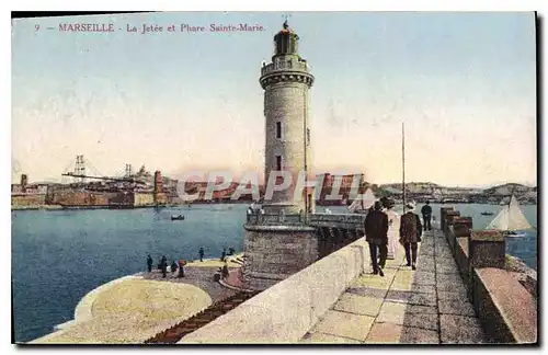 Ansichtskarte AK Marseille La Jetee et Phare Sainte Marie