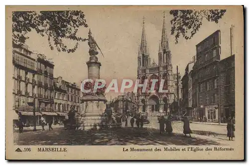 Ansichtskarte AK Marseille Le monument des Mobiles et l'Eglise des Reformes