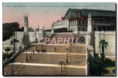 Cartes postales Marseille Escalier Monumental de la Gare