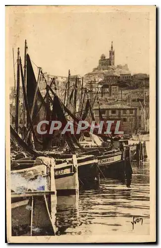 Cartes postales Marseille N. D. de la Garde vue du vieux port