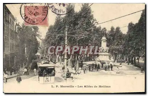 Ansichtskarte AK Marseille Les Allees de Meilhan Tramway