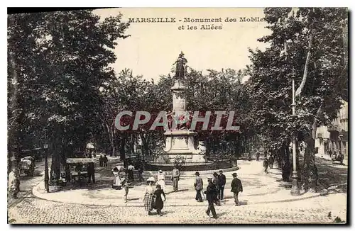 Cartes postales Marseille Monument des Mobiles et les Allees