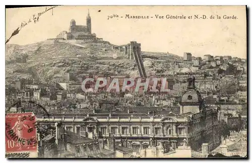 Cartes postales Marseille Vue generale et N. D. de la Garde