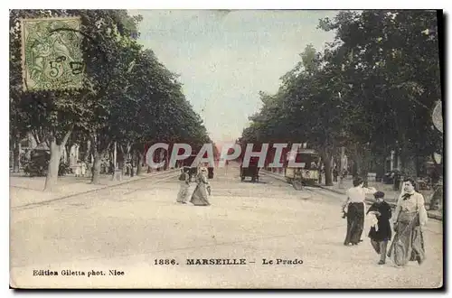 Ansichtskarte AK Marseille Le Prado Tramway