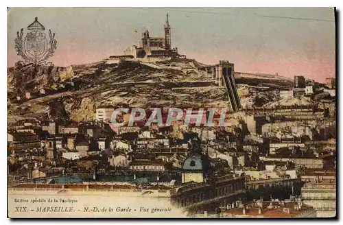 Cartes postales Marseille N. D. de la Garde Vue generale