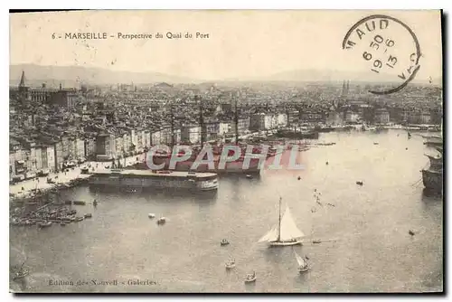 Cartes postales Marseille Perspective du Quai du Port Bateaux