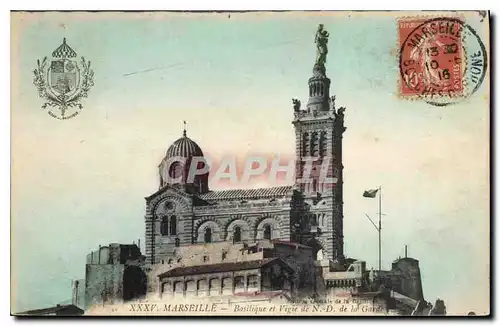 Ansichtskarte AK Marseille Basilique et Vigie de N. D. de la Garde