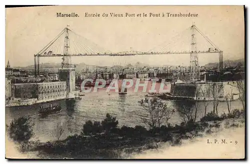 Cartes postales Marseille Entree du Vieux Port et le Pont a Transbordeur