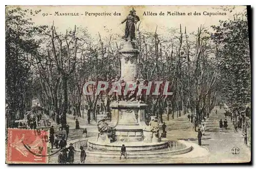 Cartes postales Marseille Perspective des Allees de Meilhan et des Capucines