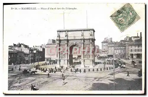 Cartes postales Marseille Place de 'Aix et Arc de Triomphe