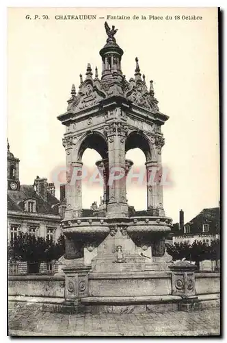 Cartes postales Chateaudun Fontaine de la Place du 18 Octobre