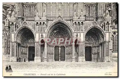 Cartes postales Chartres Portail sud de la Cathedrale