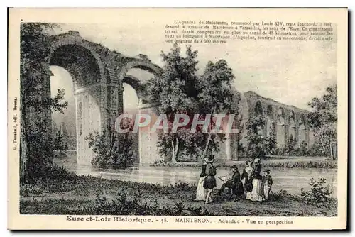 Cartes postales Eure et Loir Historique Maintenon Aqueduc Vue en perspective