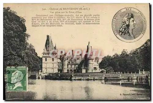 Cartes postales Chateau de Maintenon E et L Vue prise sur la Piece d 'Eau