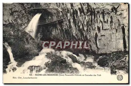 Ansichtskarte AK Baume les Messieurs Jura Passerelle d'Entree et Cascades des Tufs