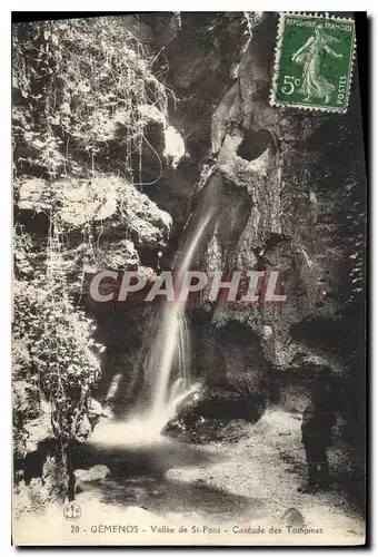 Cartes postales Gemenos Vallee de St Pons Cascade des Tompines