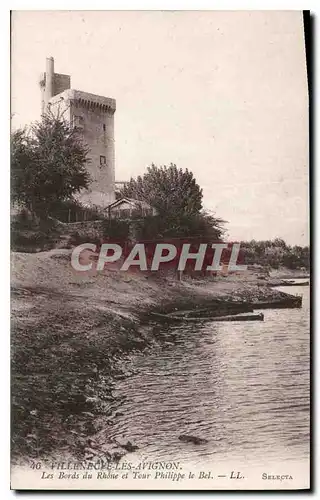 Cartes postales Villeneuve les Avignon Les Bords du Rhone et Tour Philippe le Bel