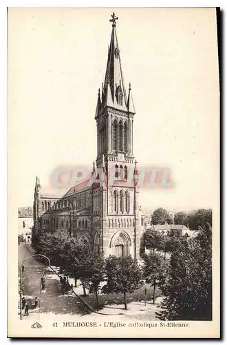 Ansichtskarte AK Mulhouse L'Eglise catholique St Etienne