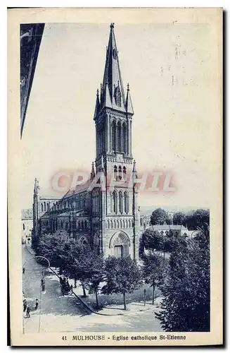 Ansichtskarte AK Mulhouse Eglise catholique St Etienne