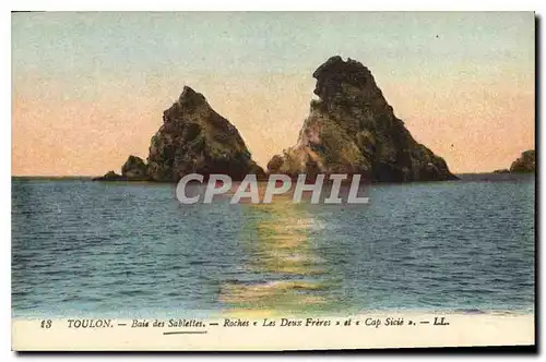 Cartes postales Toulon Baie des Sablettes Roches Les Deux et Cap Sicse